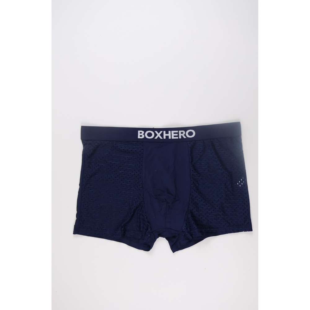 BOXHERO Mens Underwear Mesh Performance Boxer Briefs Navy Blue Large NWT